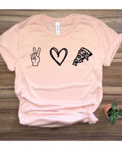 PEACE LOVE AND PIZZA SHORT SLEEVE T-SHIRT DN23