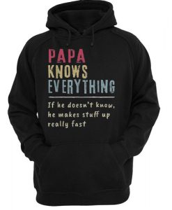 PAPA KNOWS EVERYTHING IF HE DOESNT KNOW HE MAKES STUFF UP REALLY FAST VINTAGE HOODIE DN23