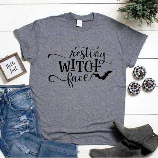 RESTING WITCH FACE CUTE HALLOWEEN T-SHIRT DN23