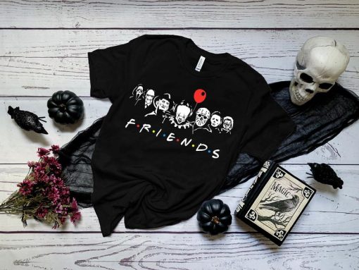 FRIENDS HALLOWEEN HORROR MOVIE KILLERS T-SHIRT RE23