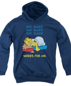 GARFIELD WORKS FOR ME YOUTH PULL OVER HOODIE DNXRE
