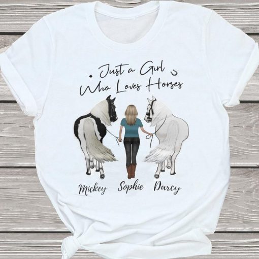JUST A GIRL WHO LOVES HORSES T-SHIRT DNXRE