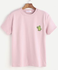 PINK CACTUS EMBROIDERED T-SHIRT DNXRE
