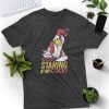 STARING AT MY COCK FUNNY CHICKEN T-SHIRT