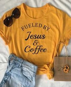 FUELED BY JESUS AND COFFEE T-SHIRT DNXRE