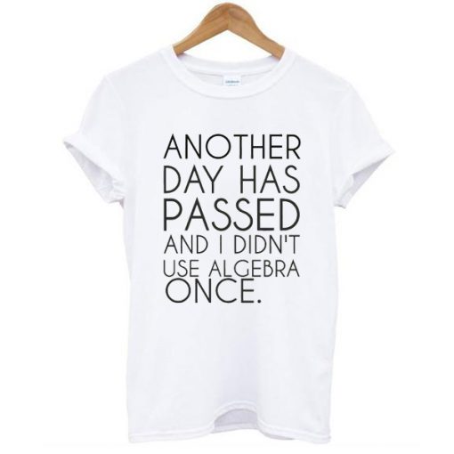 ANOTHER DAY HAS PASSED AND I DIDN'T USE ALGEBRA ONCE T-SHIRT DR23