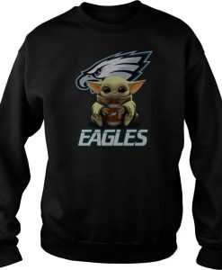 BABY YODA HUG PHILADELPHIA EAGLES SWEATSHIRT DR23