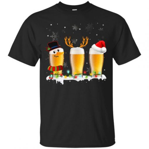 CHRISTMAS BEER REINDEER FUNNY REINBEER T-SHIRT CR37