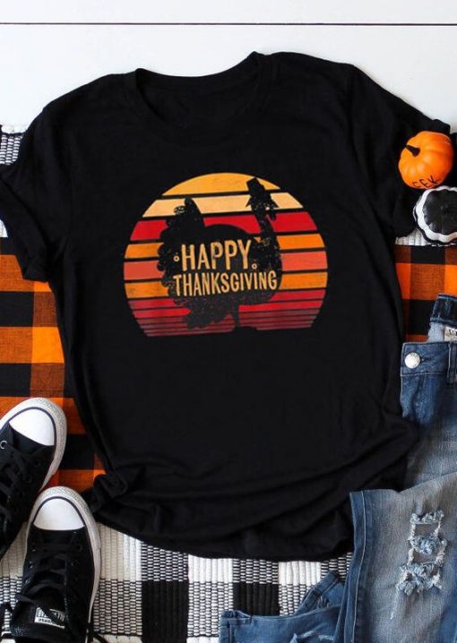 HAPPY THANKSGIVING TURKEY T-SHIRT CR37