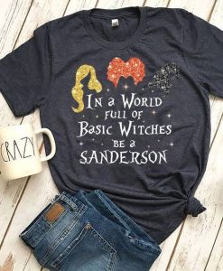 IN A WORLD FULL OF BASIC WITCHES BE A SANDERSON T-SHIRT CR37