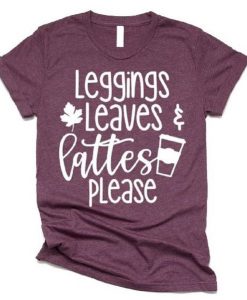 LEGGINGS LEAVES LATTES PLEASE WOMAN T-SHIRT CR37