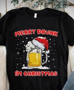 MERRY DRUNK I AM CHRISTMAS T-SHIRT CR37