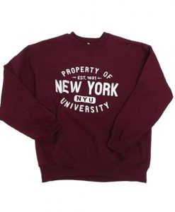 PROPERTY OF NEW YORK UNIVERSITY SWEATSHIRT CR37