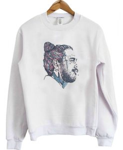 POST MALONE FACE ART SWEATSHIRT DR23