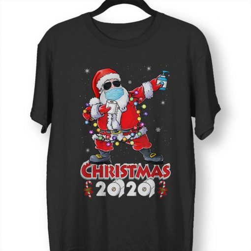 DABBING SANTA WITH MASK CHRISTMAS T-SHIRT DX23