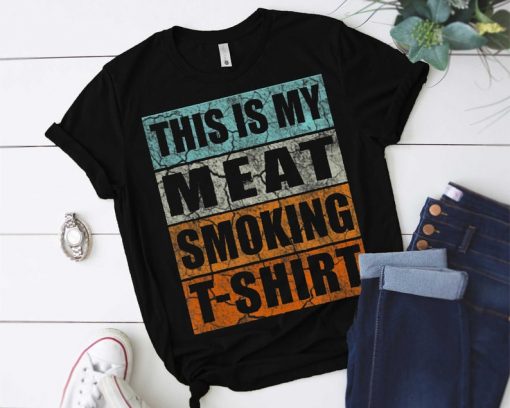 GREAT GIFT BBQ SMOKER RETRO T-SHIRT DX23