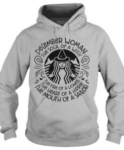 OFFICIAL DECEMBER WOMAN THE SOUL OF A WITCH THE FIRE OF A LIONESS HOODIE DX23