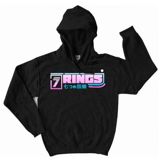 ARIANA GRANDE 7 RINGS LOGO HOODIE DX23