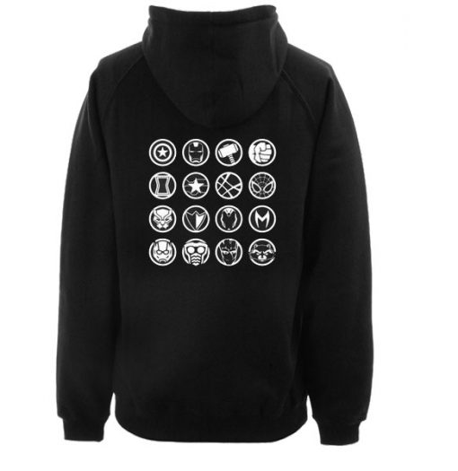 AVENGERS HEROES ICON BACK HOODIE DX23