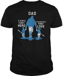 BASEBALL DAD SON AND DAUGHTER T-SHIRT S037