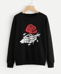 BONE HAND AND ROSE SWEATSHIRT S037