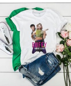 BUFFY THE VAMPIRE SLAYER LUKE PERRY KRISTY SWANSON T SHIRT DX23