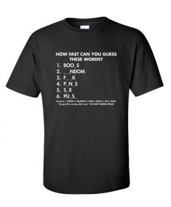 GUESS THESE WORDS T-SHIRT S037