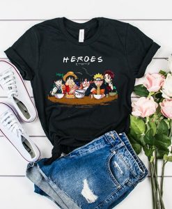MASHUP HEROES CHARACTERS ANIME EAT TOGETHER T SHIRT DX23