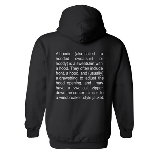 THE DESCRIPTION OF A HOODIE BACK DRD