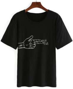 Finger Gun Print T-Shirt drd