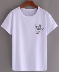 Love Gesture Print T-shirt drd