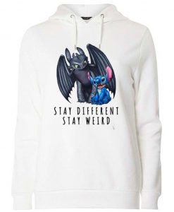 PRETTY TOOTHLESS AND STITCH STAY DIFFERENT STAY WEIRD HOODIE DRD