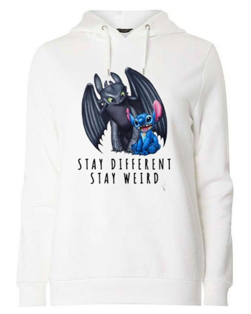 PRETTY TOOTHLESS AND STITCH STAY DIFFERENT STAY WEIRD HOODIE DRD