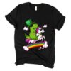 T-Rex Dinosaur Riding Unicorn St Patricks t-hirt drd