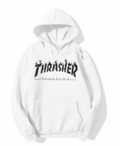 Thrasher Magazine White hoodie drd