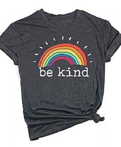 be kind rainbow print t-shirt FT