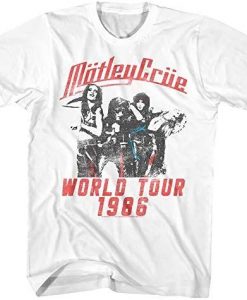 Motley Crue World Tour Classic White Adult T-Shirt DX23