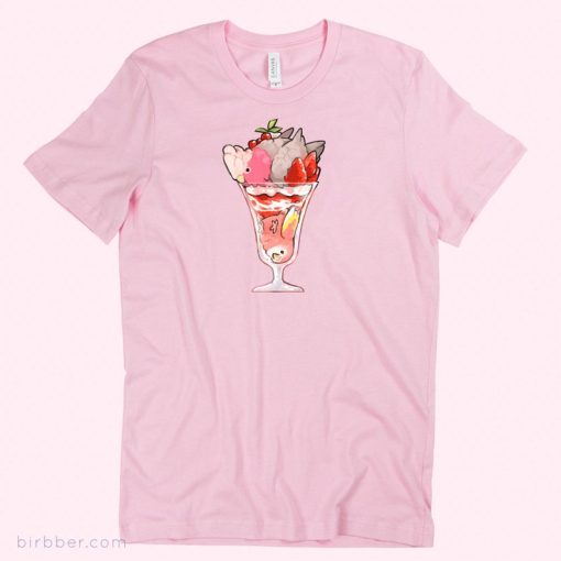 Pink Bird Drink T-Shirt