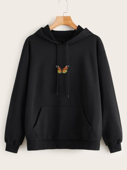 BUTTERFLY BLACK HOODIE