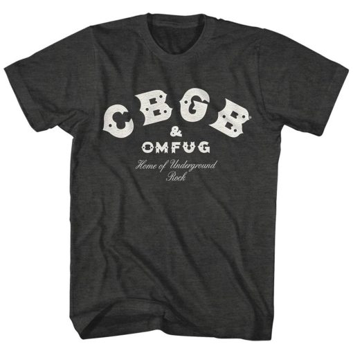 CBGB Logo Black Heather Adult T-Shirt DX23