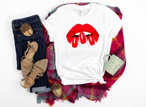 Makeup Beauty Red Lips T-shirt