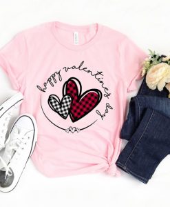 Buffalo Plaid Heart Valentines Day T-Shirt