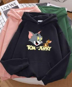 Casual Tom Jerry Cartoon Printed Womens Hoodie