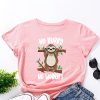 Women Cartoon Sloth Print T Shirt