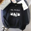 Womens Black Cat Printed Hoodie