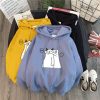 Womens Cartoon Meow Winter Hoodie