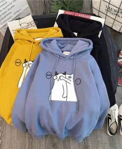 Womens Cartoon Meow Winter Hoodie