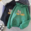 Womens Tom & Jerry Printed Casual Vintage Hoodie