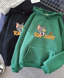 Womens Tom & Jerry Printed Casual Vintage Hoodie