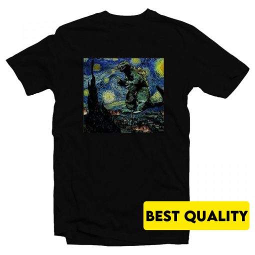 Godzilla Starry Night Van Gogh T-Shirt